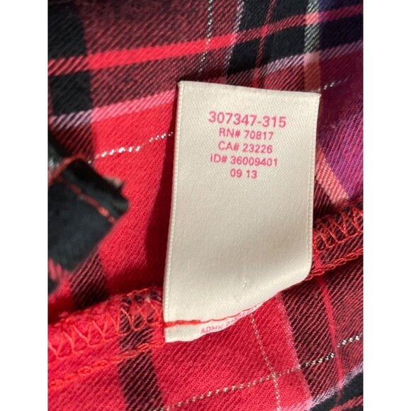 Victorias Secret Womens Plaid Button Down Flannel Shirt Dress Medium Red Purple - Picture 8 of 10